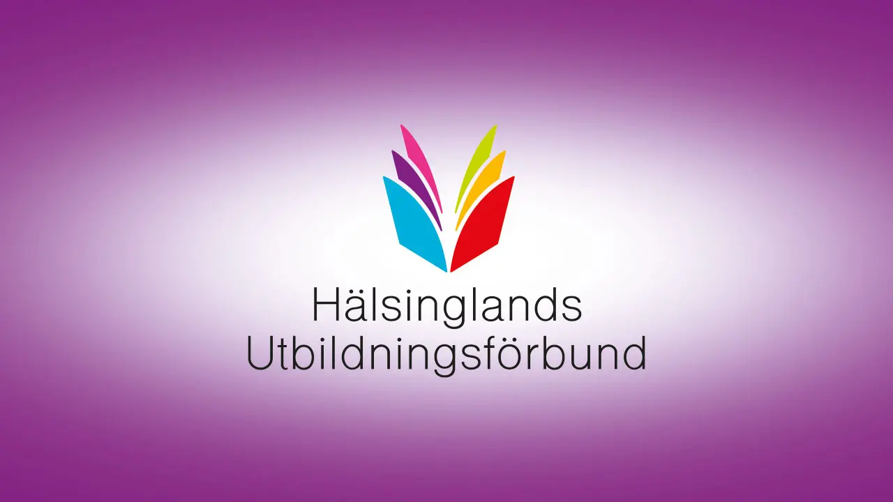 Logotyp, lila bakgrund